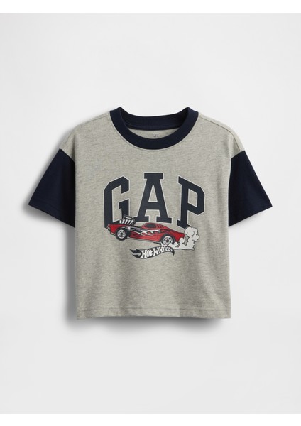 Erkek Bebek Koyu Gri Baby & Toddler Oversized Hot Wheels Grafik T-Shirt