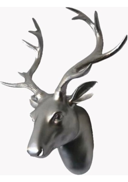 Duvar Geyik Büst Gümüş