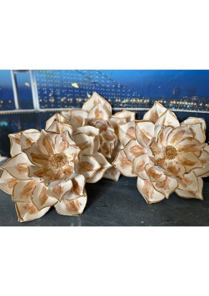 Lotus 3lü Dekoratif Duvar Çiçek , Dekoratif Lotus 33CM modelleri