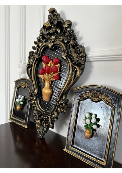 Çiçekli Dekoratif Duvar Tablosu 3 Lü Set fiyatları