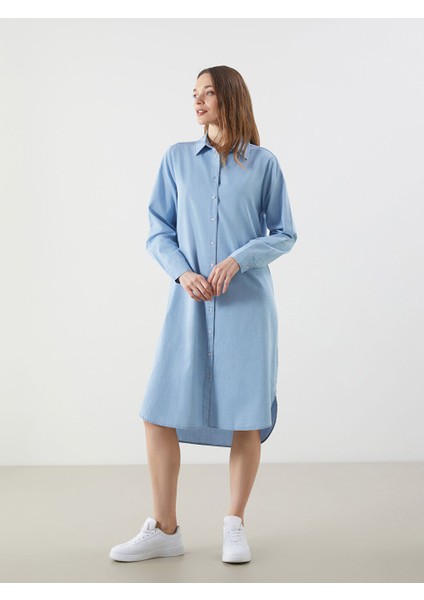 Yeni Sezon Gomlek Yaka Kadin Jean Tunik - S5J654Z8