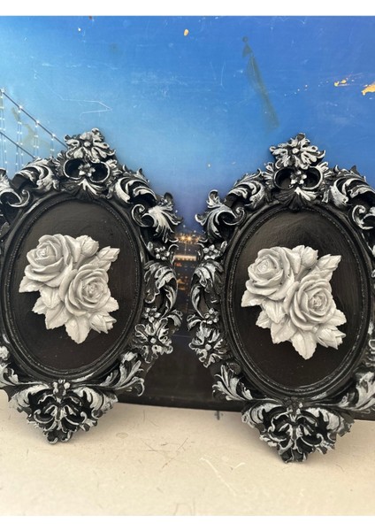 El Yapımı Çiçekli Tablo 2li Set 33CM fiyatları