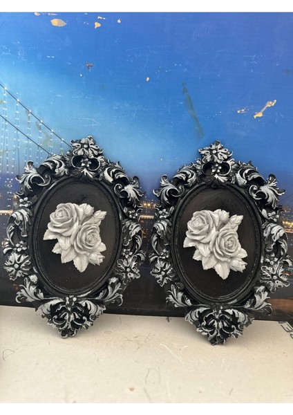 El Yapımı Çiçekli Tablo 2li Set 33CM modelleri