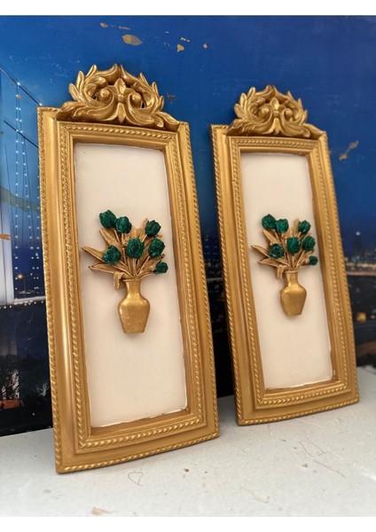 Çiçekli Dekoratif Duvar Tablo 2li Set 50 cm fiyatları