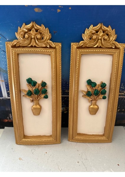 Çiçekli Dekoratif Duvar Tablo 2li Set 50 cm fırsatları