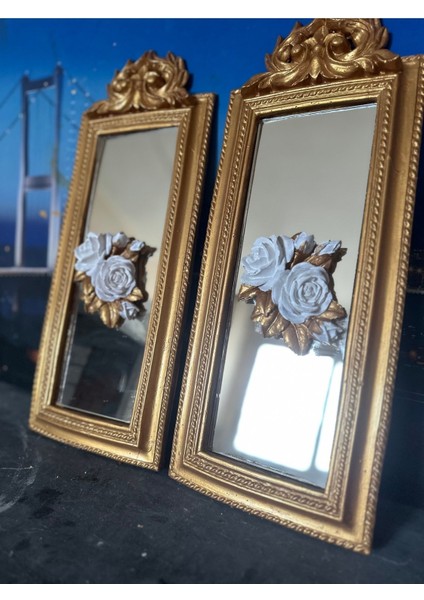Aynalı Gül Detaylı El Yapımı 50CM Tablo 2li Set fiyatları