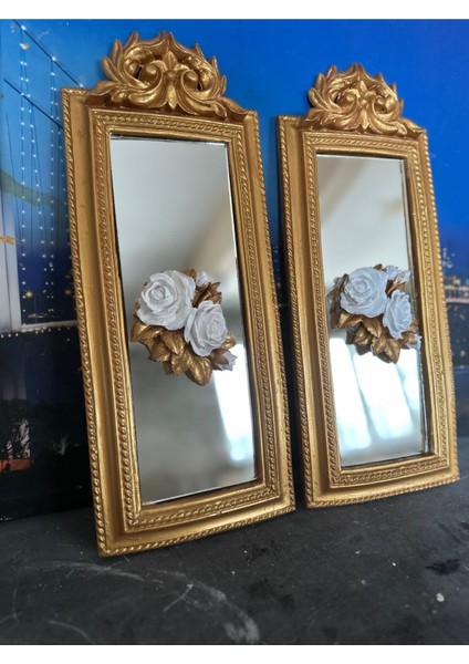 Aynalı Gül Detaylı El Yapımı 50CM Tablo 2li Set fırsatları