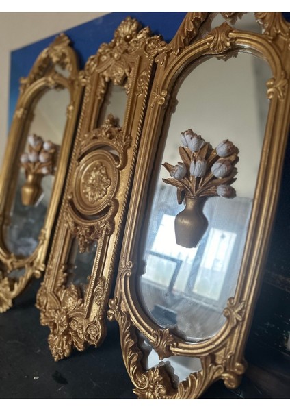 El Yapımı Dekoratif Aynalı Tablo 3 Lü 70 cm modelleri