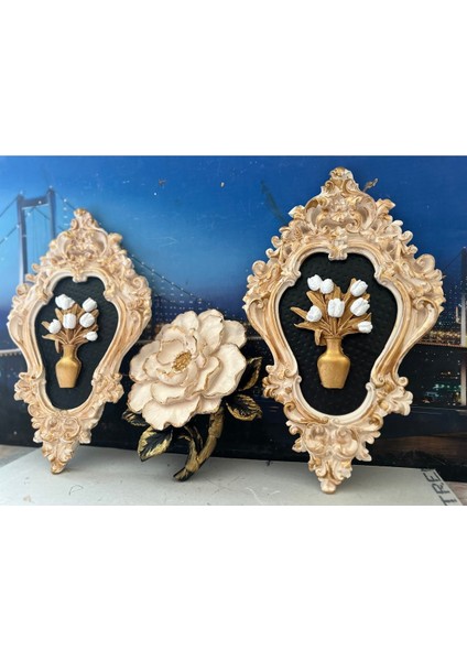 Çiçekli Duvar Tablo ve Şakayık 3lü Set fiyatları