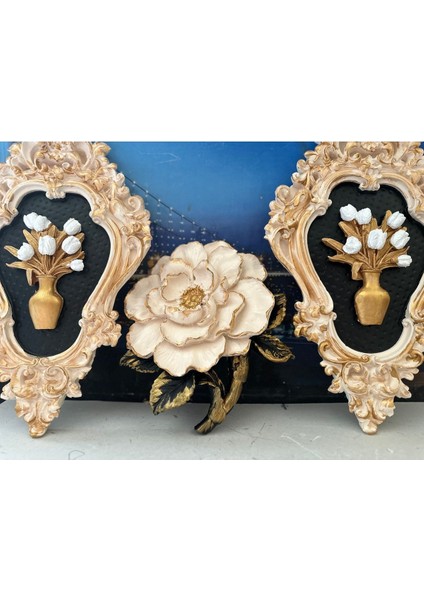 Çiçekli Duvar Tablo ve Şakayık 3lü Set fırsatları