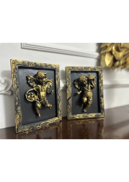 Duvar Tablo Melekli Tasarım Dekorasyon Melek Detaylı 2li Set 20CM fiyatları