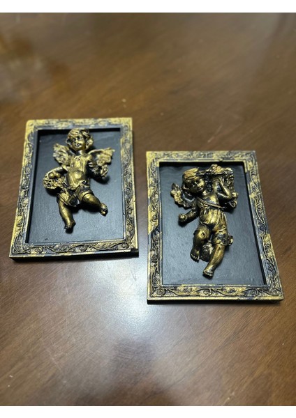 Duvar Tablo Melekli Tasarım Dekorasyon Melek Detaylı 2li Set 20CM fırsatları