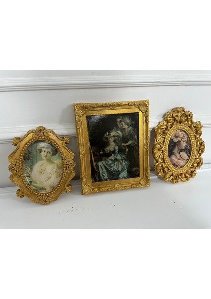 Vintage Tarzı El Yapımı 3lü Tasarım Tablo Kare 30CM Özel 22CM modelleri