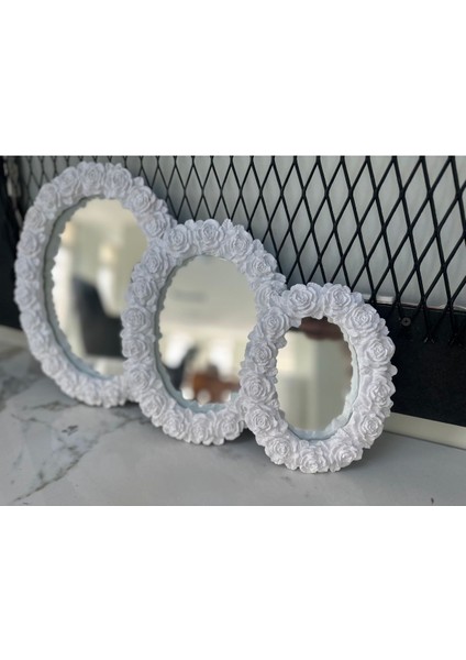 Beyaz Papatya 3lü Duvar Aynası fırsatları