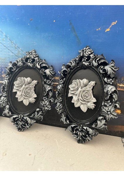 El Yapımı Çiçekli Tablo 2li Set 33CM fırsatları