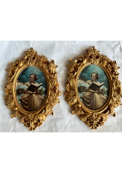 Vintage Tarzı 2li Dekoratif Dekopaj Tablo 30CM fırsatları