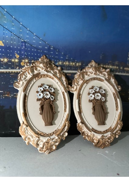 Krem-Kahve 2li Tablo 22CM fiyatları