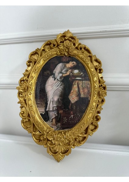 El Yapımı Vintage Tarzı Dekopaj Tablo El Yapımı 32CM