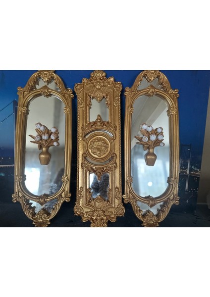 El Yapımı Dekoratif Aynalı Tablo 3 Lü 70 cm fırsatları