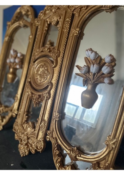 El Yapımı Dekoratif Aynalı Tablo 3 Lü 70 cm indirimleri