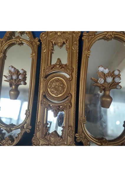 El Yapımı Dekoratif Aynalı Tablo 3 Lü 70 cm