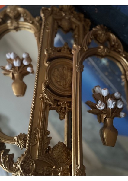 El Yapımı Dekoratif Aynalı Tablo 3 Lü 70 cm