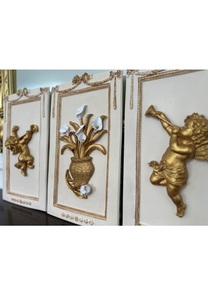 Dekoratif Çiçek ve Melek Detaylı Duvar Tablosu 50CM fiyatları