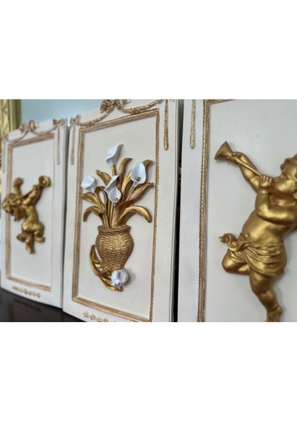 Dekoratif Çiçek ve Melek Detaylı Duvar Tablosu 50CM fırsatları