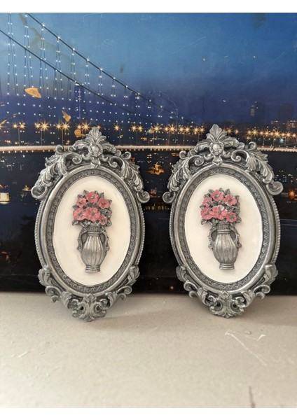 Gümüş Tablo 2li Set 22CM