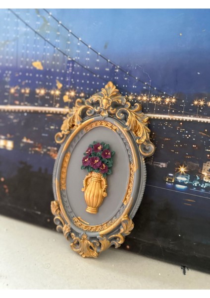 Çiçekli Tablo El Yapımı 22CM