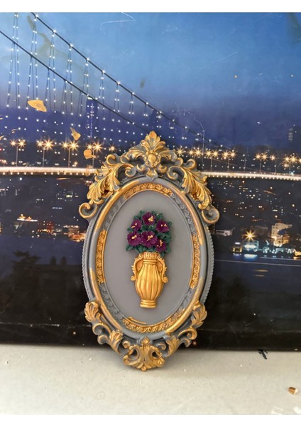 Çiçekli Tablo El Yapımı 22CM fiyatları