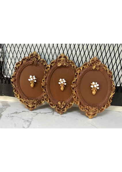 Kahverengi 3 Lü Aksesuar El Yapımı Tablo