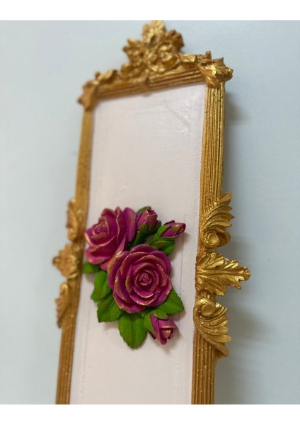 Dekoratif Tasarım El Yapımı Tablo Gül Detaylı 46 cm fiyatları