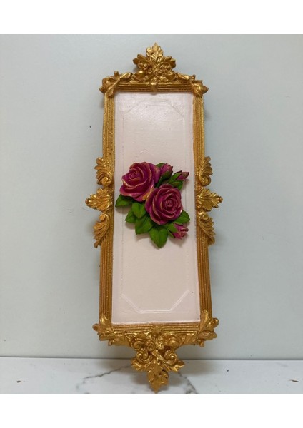 Dekoratif Tasarım El Yapımı Tablo Gül Detaylı 46 cm modelleri