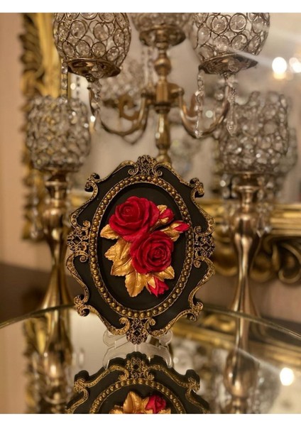 Kırmızı Gül Detaylı Tablo , Masa Duvar Tablosu