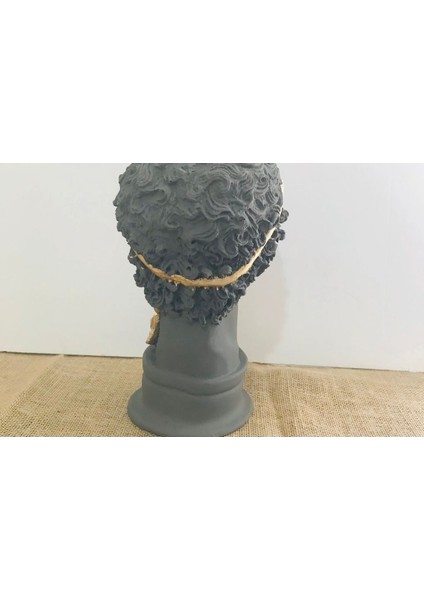 Hermes Yapraklı Heykel Büst Siyah Gold, Hermes Büst , Dekoratif Hermes Biblo fiyatları