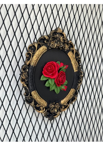 Gül Detaylı Tablo Duvar Askısı , Dekoratif Duvar Tablosu