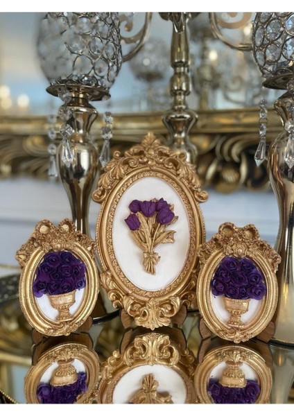 Dekoratif 3 Lü Çerçeveli Tablo , Duvar Masa Dekoratif Aksesuar