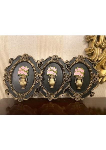 Dekoratif Çerçeve Takımı 3 Lü ( Siyah Gold )