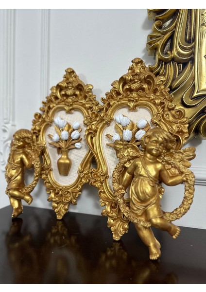 Melek Biblo Melek ve Çiçekli Tablo Dekor 4 Lü Set fiyatları