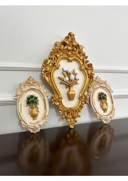 Çiçekli Çerçeve Takımı 3 Lü Set modelleri
