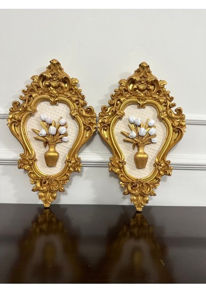 Dekoratif Çiçekli Tablo Büyük 2 Li