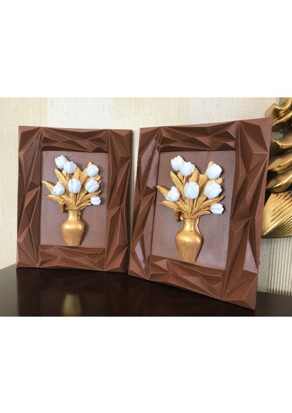Çiçekli Çerçeveli Tablo 2 Li Set , Duvar Dekoratif Aksesuar fiyatları