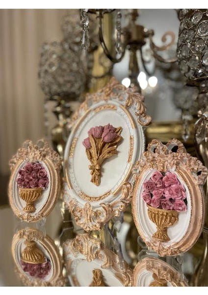 Beyaz Çerçeveli Tablo 3 Lü Set Masa Duvar Süsü fiyatları