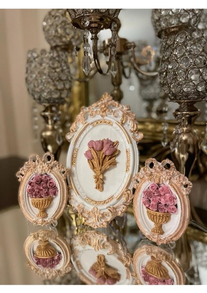 Beyaz Çerçeveli Tablo 3 Lü Set Masa Duvar Süsü modelleri