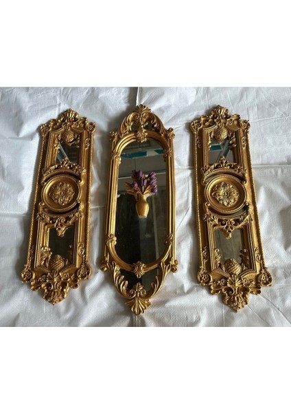 Özel Tasarım Duvar Ayna 3lü Set , Çiçekli Ayna 70CM fiyatları