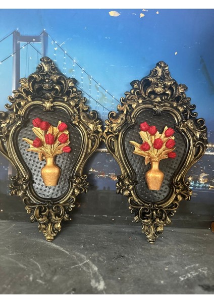 Tasarım 2li Duvar Tablo 42CM