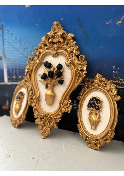 Dekoratif 3lü Duvar Süsü , Özel Tasarım El Yapımı Tablo fırsatları