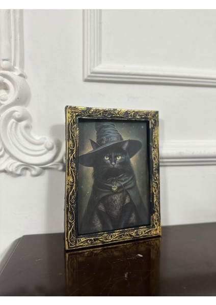 Kedi Tablo Vintage Tarzı Dekopaj Tablo 20CM