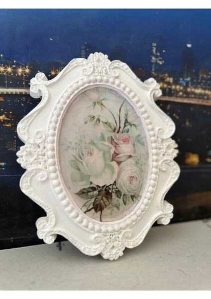 Vintage Tarzı El Yapımı Beyaz Tablo 22CM,DEKORATIF Duvar Tablo fiyatları